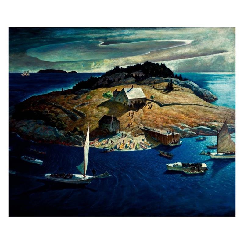 Island Funeral Reproduction — N.C. Wyeth