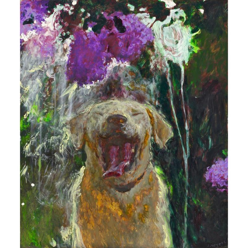 Dog Under Lilacs In a Downpour Reproduction — Jamie Wyeth