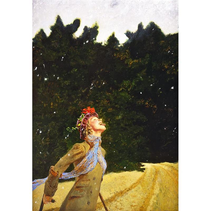 Catching Snowflakes Reproduction — Jamie Wyeth