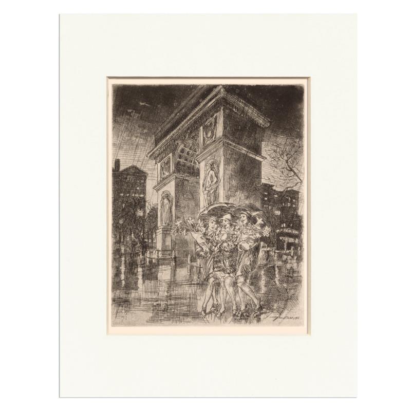 Easter Eve, Washington Square 11x14 Matted Print John Sloan